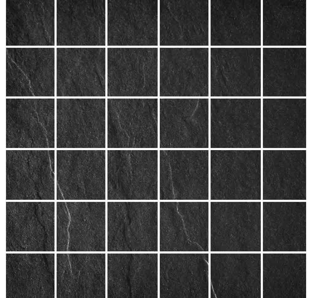 Granitkeramik Skandinavien Svart Skiffer Mosaik,